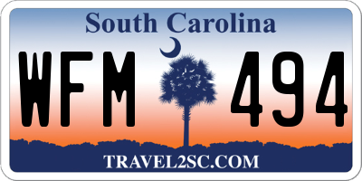 SC license plate WFM494