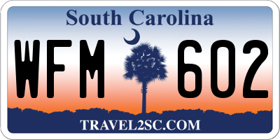 SC license plate WFM602