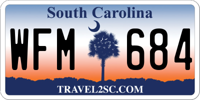 SC license plate WFM684