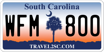 SC license plate WFM800