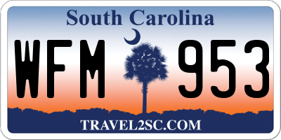 SC license plate WFM953