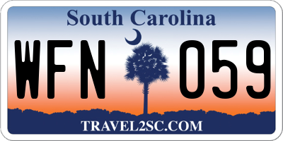 SC license plate WFN059