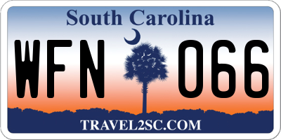 SC license plate WFN066