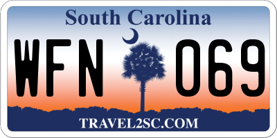 SC license plate WFN069
