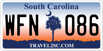 SC license plate WFN086