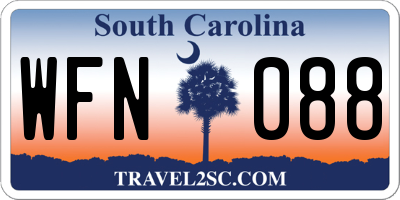 SC license plate WFN088
