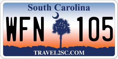SC license plate WFN105