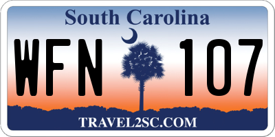 SC license plate WFN107