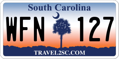 SC license plate WFN127
