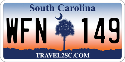 SC license plate WFN149