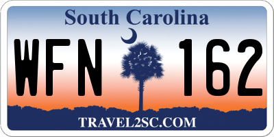 SC license plate WFN162