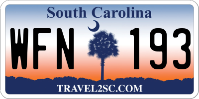 SC license plate WFN193