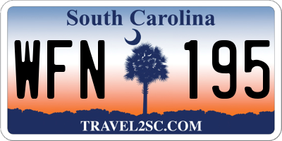 SC license plate WFN195