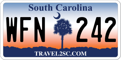 SC license plate WFN242