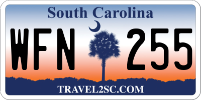SC license plate WFN255