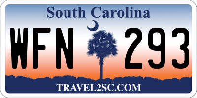 SC license plate WFN293