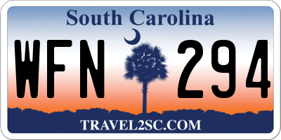 SC license plate WFN294