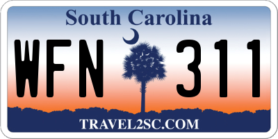 SC license plate WFN311