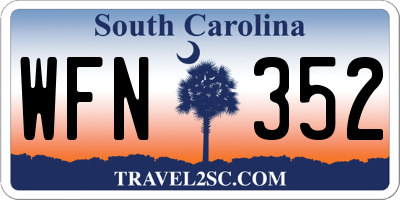 SC license plate WFN352