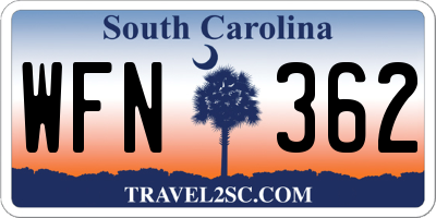 SC license plate WFN362