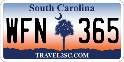 SC license plate WFN365