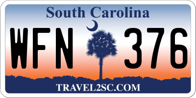 SC license plate WFN376