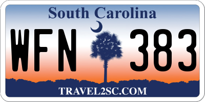 SC license plate WFN383