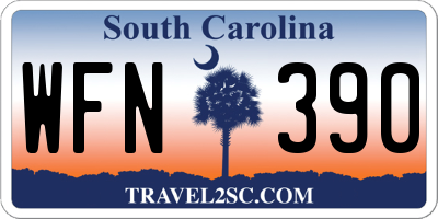 SC license plate WFN390