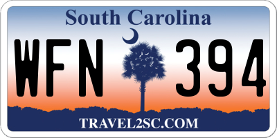 SC license plate WFN394