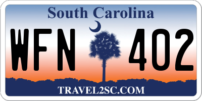 SC license plate WFN402