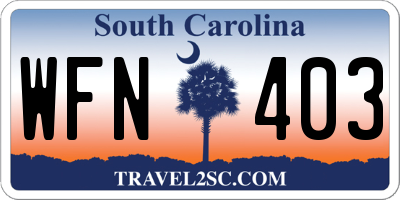 SC license plate WFN403