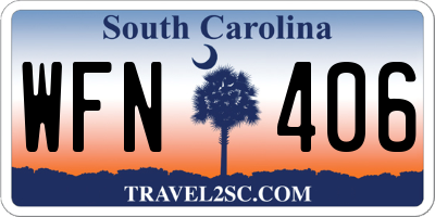 SC license plate WFN406