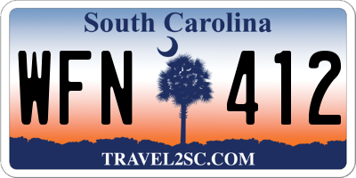 SC license plate WFN412