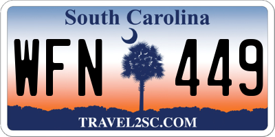 SC license plate WFN449