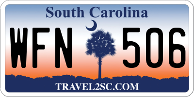 SC license plate WFN506