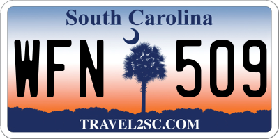 SC license plate WFN509