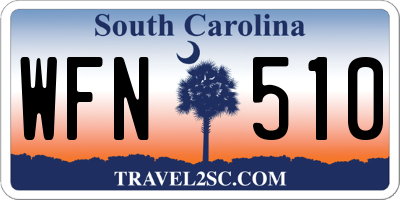 SC license plate WFN510