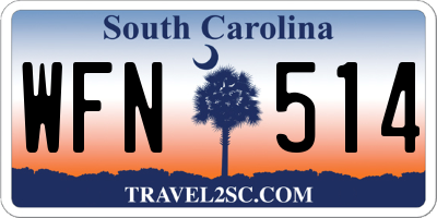 SC license plate WFN514