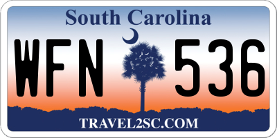 SC license plate WFN536