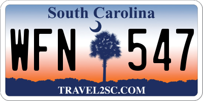SC license plate WFN547