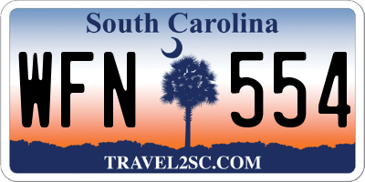 SC license plate WFN554