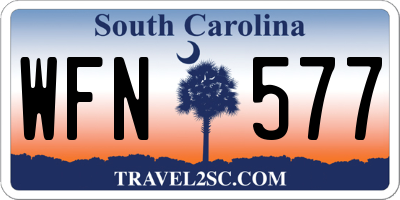 SC license plate WFN577