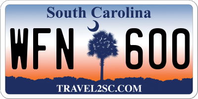 SC license plate WFN600