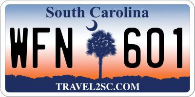 SC license plate WFN601