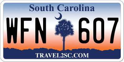 SC license plate WFN607