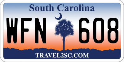 SC license plate WFN608