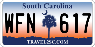 SC license plate WFN617