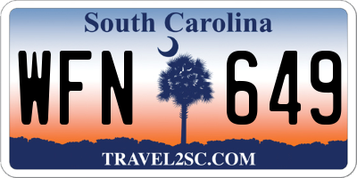 SC license plate WFN649