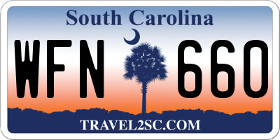 SC license plate WFN660