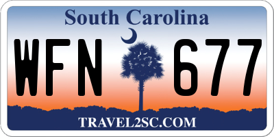 SC license plate WFN677